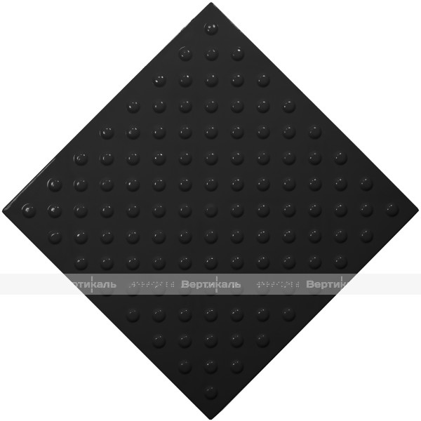 Плитка тактильная (непреодолимое препятствие, конусы шахматные) 500х500х4, ПУ, черный – фото № 1