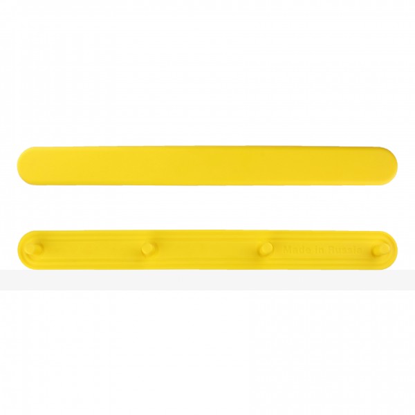 Полоса тактильная, гладкая, со штифтом, 19х30х300, H-4мм, I-15мм, PU, желтый (направление движения, зона получения услуг) – фото № 1