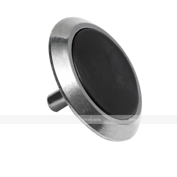 Конус тактильный, комбинированный, с гладкой вставкой, М8, со штифтом, D35x35, H-4мм, I-15мм, AL/PL, черный (преодолимое препятствие, непреодолимое препятствие) – фото № 1