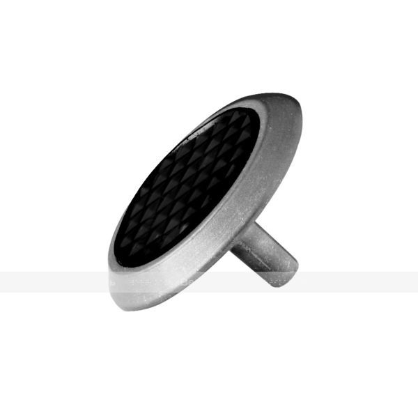 Конус тактильный, комбинированный, с противоскользящей вставкой, М8, со штифтом, D35x35, H-4мм, I-15мм, AL/PL, черный (преодолимое препятствие, непреодолимое препятствие) – фото № 4