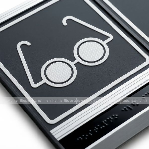 Пиктограмма тактильная, модульная "Доступность объектов для инвалидов по зрению и по слуху", с наклонным черным полем, двухсекционная, М3 – фото № 5