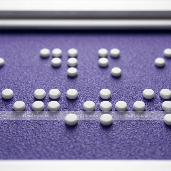 Пиктограмма тактильная, модульная "Доступность объектов для инвалидов по зрению и по слуху, а также в креслах-колясках", с наклонным синем полем, трехсекционная – фото № 7