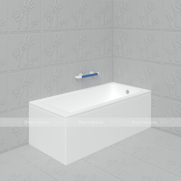 Поручень для туалета и ванной комнаты, настенный, опорный, прямой, с кронштейнами, М6, AL/PVC, kit комплект – фото № 2