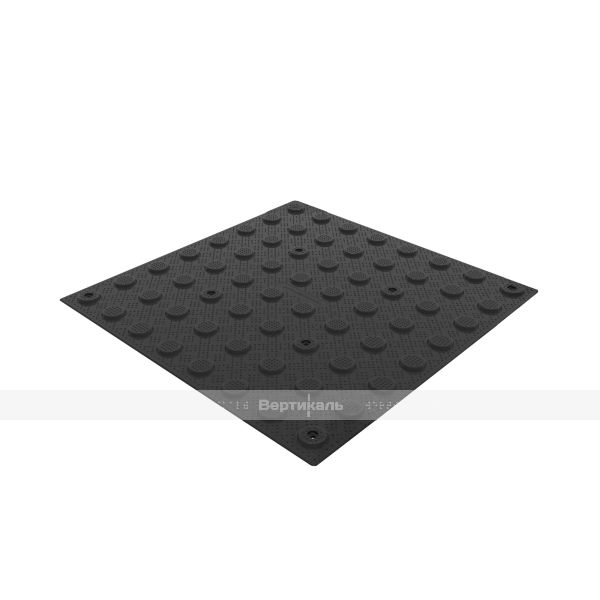 Плитка тактильная (преодолимое препятствие, поле внимания, конусы линейные) противоскользящая, 500х500х5, ПУ, черный – фото № 7