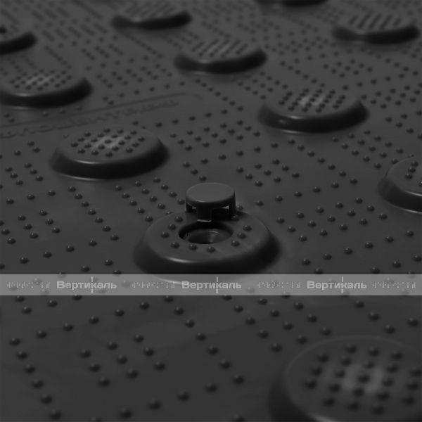 Плитка тактильная (преодолимое препятствие, поле внимания, конусы линейные) противоскользящая, 500х500х5, ПУ, черный – фото № 10