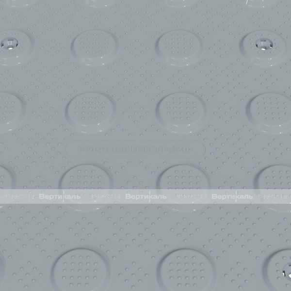 Плитка тактильная (преодолимое препятствие, поле внимания, конусы линейные) противоскользящая, 500х500х5, ПУ, серый – фото № 5