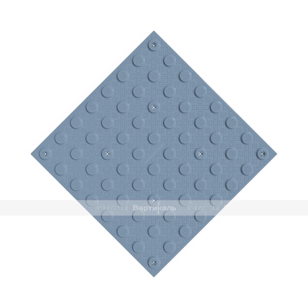 Плитка тактильная (преодолимое препятствие, поле внимания, конусы линейные) противоскользящая, 500х500х5, ПУ, серый – фото № 6