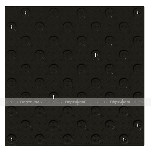 Плитка тактильная (непреодолимое препятствие, конусы шахматные) противоскользящая, 500х500х5, ПУ, черный – фото № 1