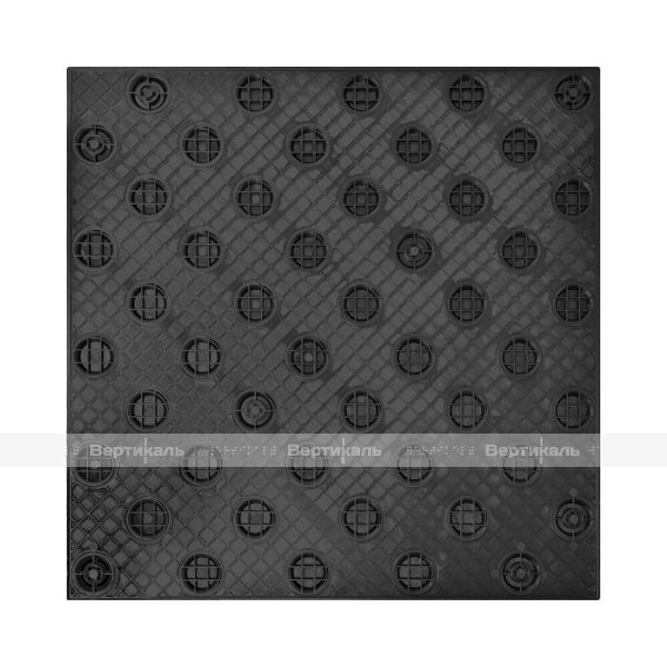 Плитка тактильная (непреодолимое препятствие, конусы шахматные) противоскользящая, 500х500х5, ПУ, черный – фото № 5