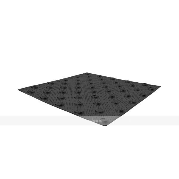 Плитка тактильная (непреодолимое препятствие, конусы шахматные) противоскользящая, 500х500х5, ПУ, черный – фото № 7