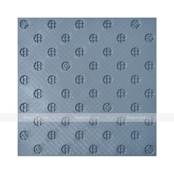 Плитка тактильная (непреодолимое препятствие, конусы шахматные) противоскользящая, 500х500х5, ПУ, серый – фото № 5