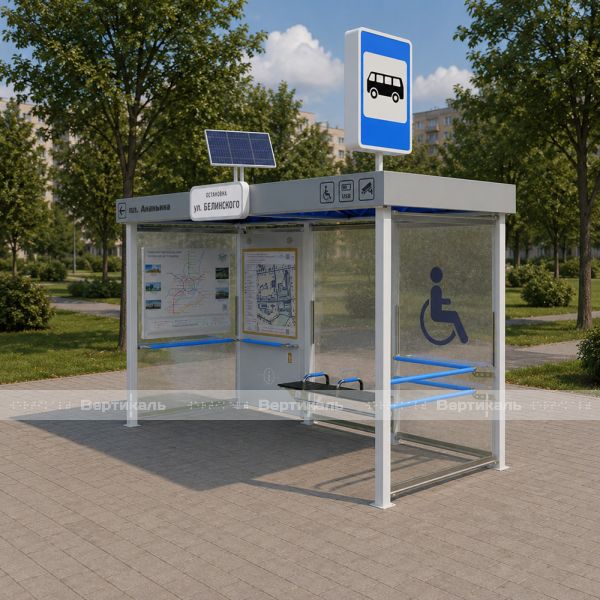Автобусная остановка для маломобильных групп населения, белый – фото № 5