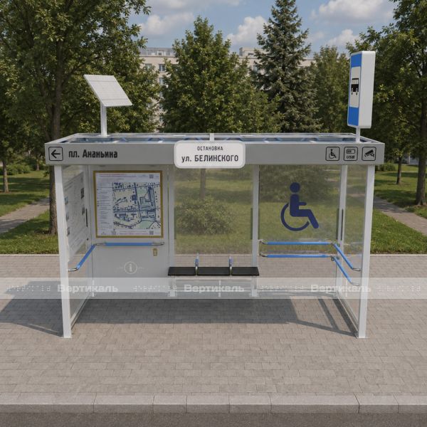 Автобусная остановка для маломобильных групп населения, белый – фото № 6