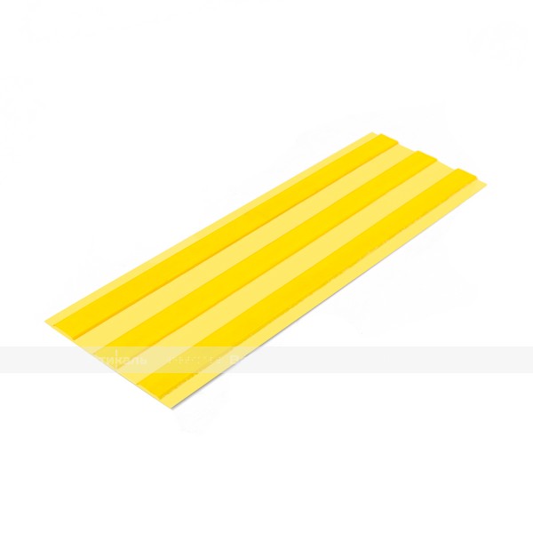 Лента тактильная направляющая, ВхШ 4х180, материал-ПВХ, 3 желтые полосы на желтой основе, самоклеящаяся – фото № 1