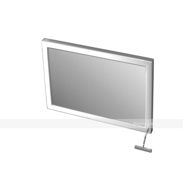 Зеркало поворотное, для МГН, со сменным зеркалом, травмобезопасное, нержавеющая сталь, 400х600 мм – фото № 1