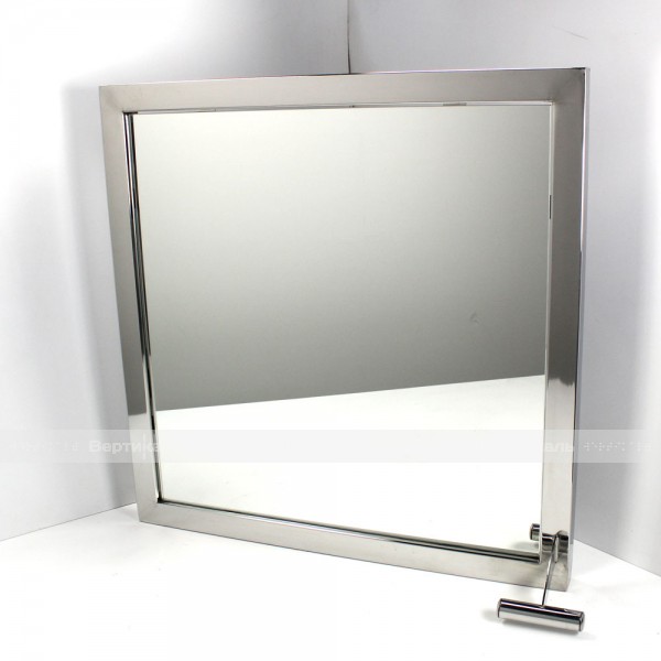 Зеркало поворотное, для МГН, со сменным зеркалом, травмобезопасное, нержавеющая сталь, 400х600 мм – фото № 3