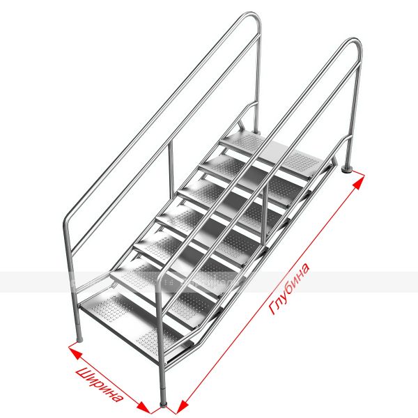 Лестница доступного входа в бассейн для инвалидов, индивидуальный размер – фото № 1