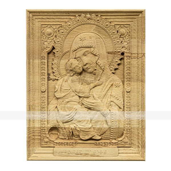 Картина объемная "Икона Божией Матери", из дерева – фото № 1