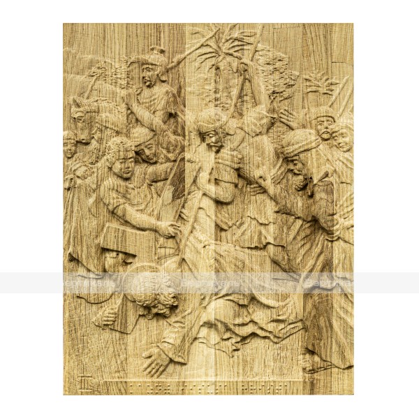 Картина объемная "Икона Несение креста", из дерева – фото № 1