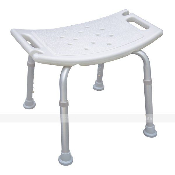 Стул-сиденье для ванной и душа "Антибак", с телескопическими ножками, без спинки, AL/HDPE, белый – фото № 1