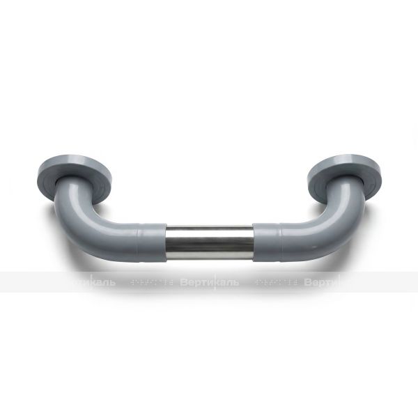 Поручень опорный прямой, пристенный, тип 1, нержавеющая сталь с полиамидными окончаниями, D32 мм, серого цвета – фото № 3