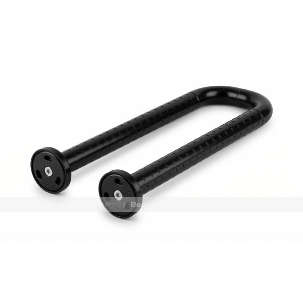 Поручень антибактериальный, пристенный, опорный, не откидной, D35 мм, черный – фото № 3