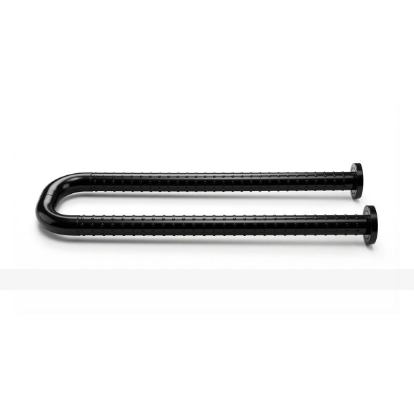 Поручень антибактериальный, пристенный, опорный, не откидной, D35 мм, черный – фото № 2