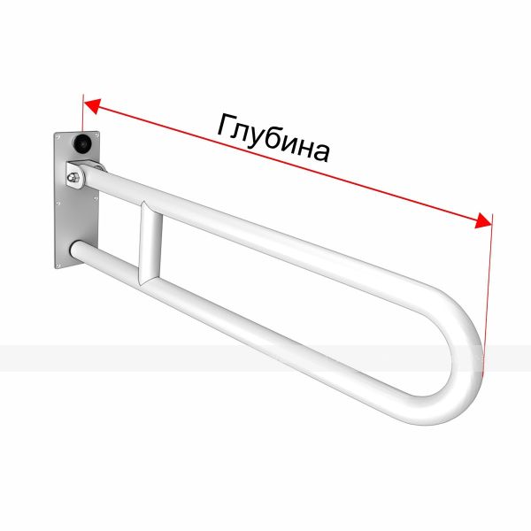 Поручень опорный для санузла с откидным механизмом, без бумагодержателя, пристенный, материал-Ст3, индивидуальный – фото № 1