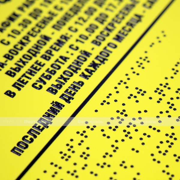 Комплексная тактильная табличка на ПВХ 5 мм с индивидуальными размерами – фото № 4