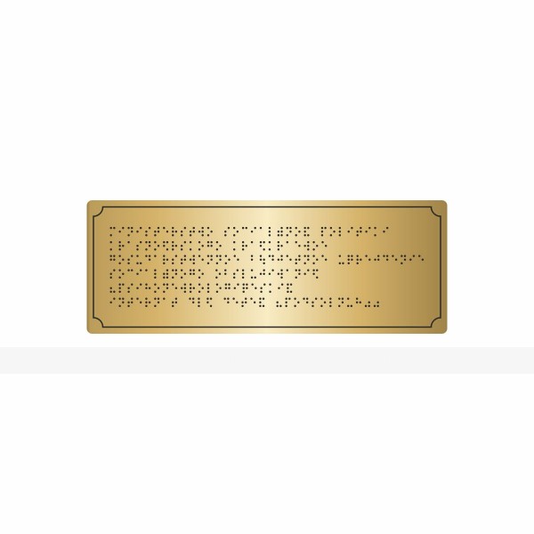 Брайлевская табличка на основании из ABS пластика с имитацией «золото» и защитным покрытием. Размер 100*270 – фото № 1