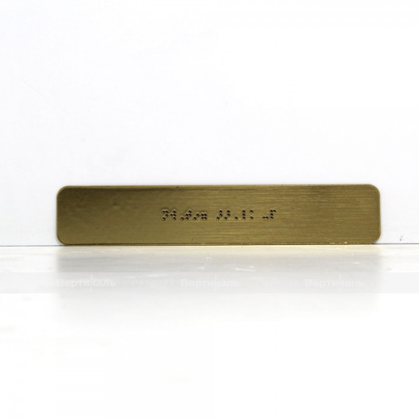 Брайлевская табличка на основании из ABS пластика с имитацией «золото» и защитным покрытием, тип 1 – фото № 2