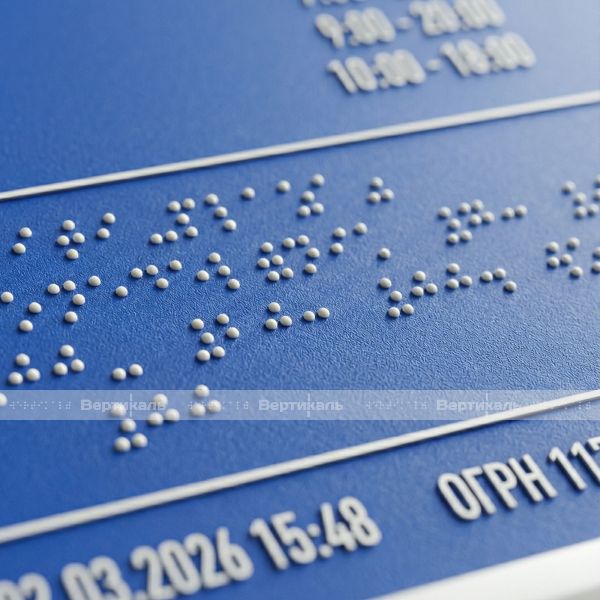 Табличка тактильная полноцветная на композитной основе с индивидуальным размером – фото № 5