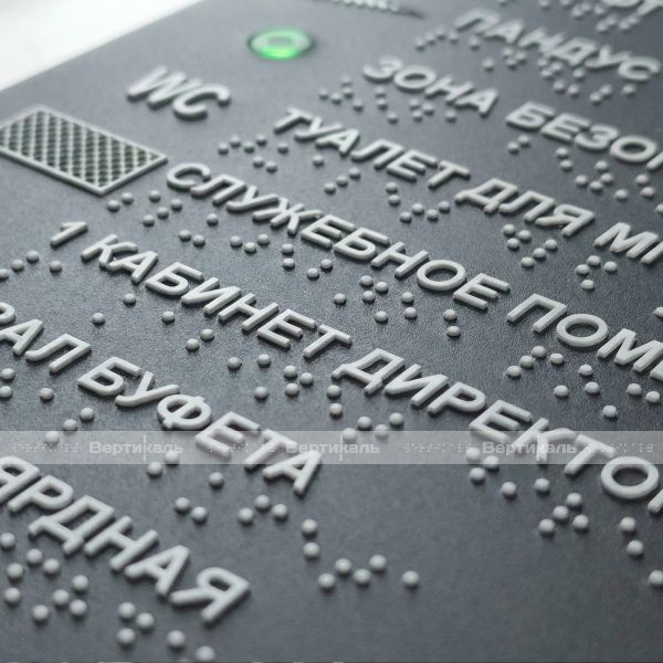 Мнемосхема тактильная монохромная на ПВХ 3мм с интегрированной системой вызова помощи и прямым креплением 550х690 мм(комплект) – фото № 9