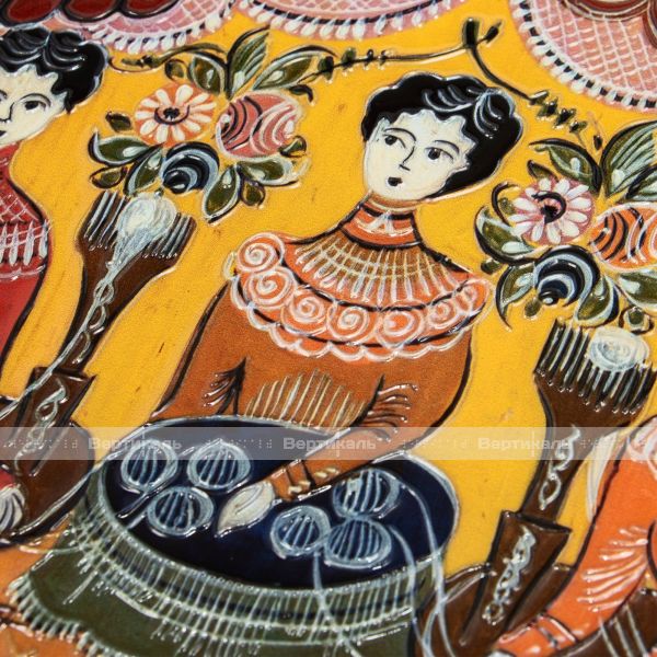 Тактильная 2D картина «Три девицы под окном» в стиле городецкой росписи – фото № 2
