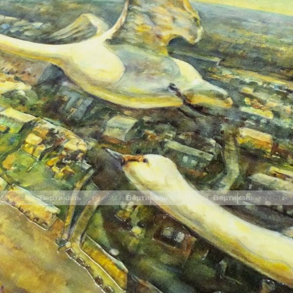 Картина 2D, Ануфриев В.Д. «Лебеди над Мужами», тактильная – фото № 3