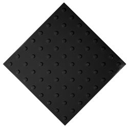 Плитка, тактильная, ПУ, конус линейный, 500x500, линейное, расположение, преодолимое, препятствие, поле, внимания, черный, слепой, слабовидящий